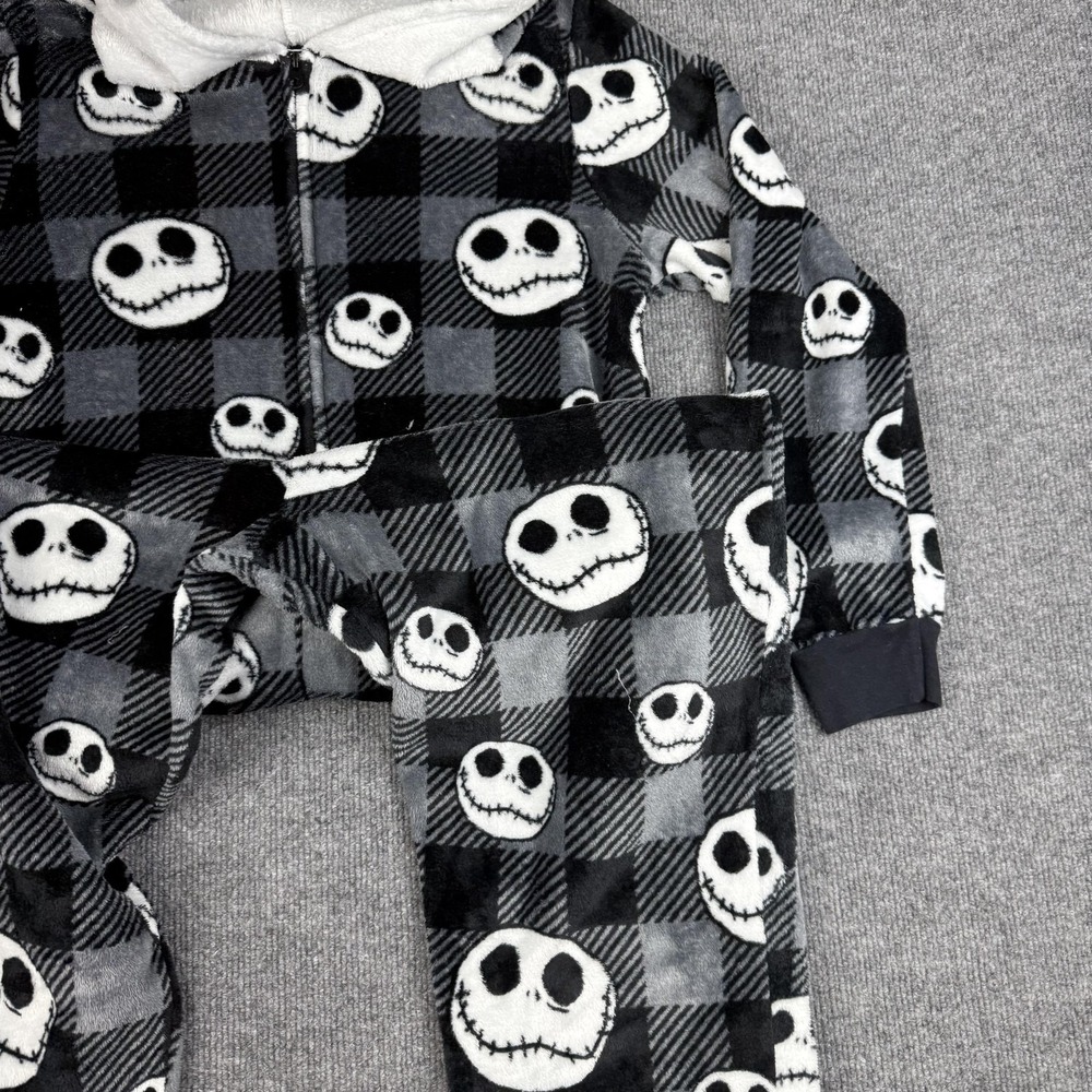 Disney Jack Skellington Nightmare Before Xmas Onepiece Pajamas Juniors XL Fleece - Picture 3 of 9